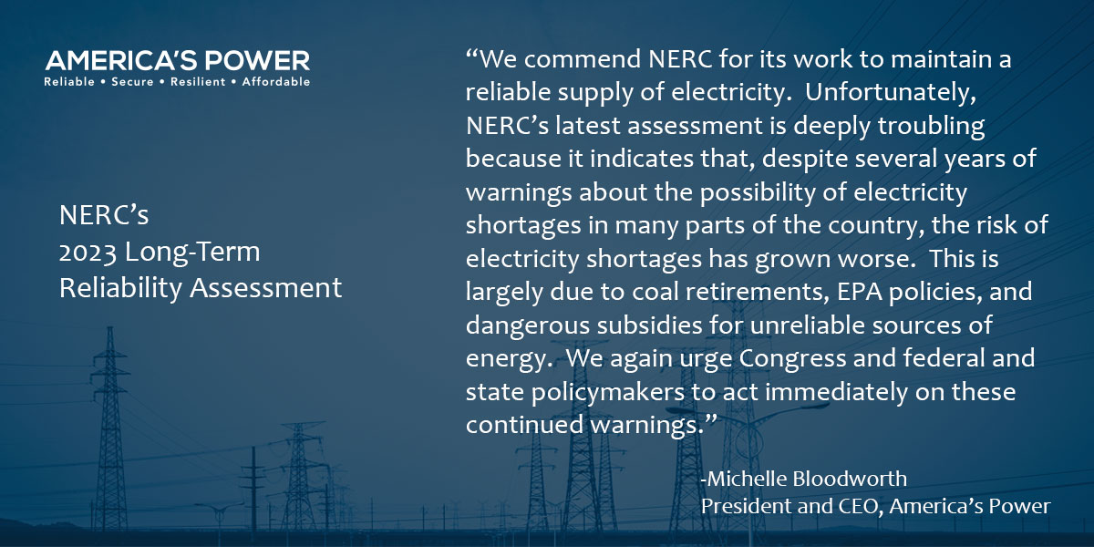 Americas Power Statement On The Risk Of Electricity Shortages America S Power